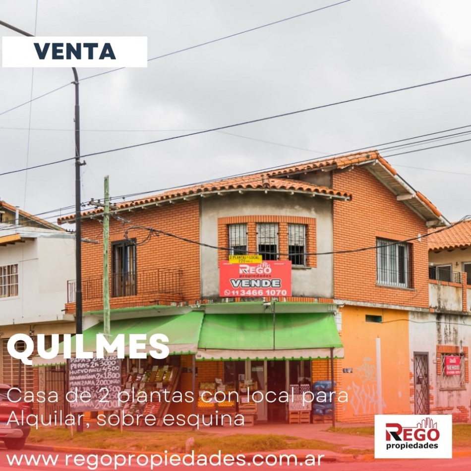 NUEVO VALOR- GRAN OPORTUNIDAD: VENTA CASA DE 2 PLANTAS CON LOCAL EN ESQUINA PARA ALQUILAR