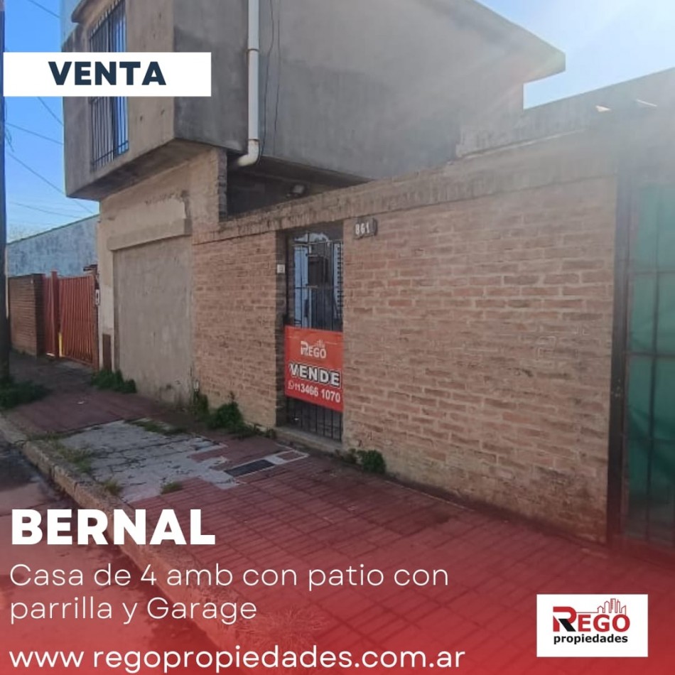 VENTA GRAN OPORTUNIDAD "CASA DE 4 AMB CON PATIO Y GARAGE"