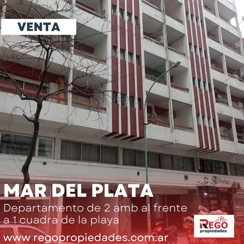 VENTA DEPARTAMENTO DE 2 AMBIENTES C/DEPENDENCIA - AL FRENTE A 1 CUADRA DEL MAR