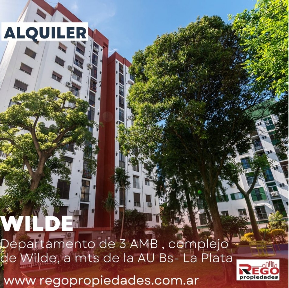 ALQUILER: DEPARTAMENTO DE 3 AMB - COMPLEJO DE WILDE