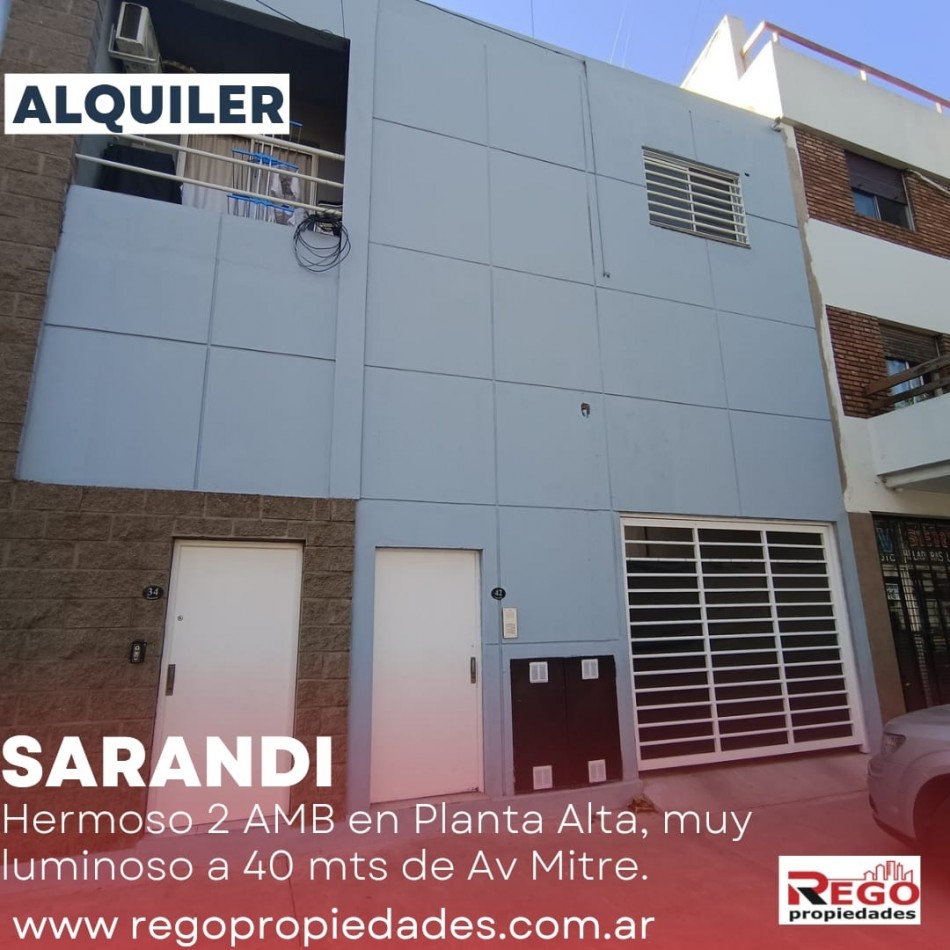 ALQUILER: 2 AMB A 20 mts DE AV. MITRE Y A 2 CUADRAS DE LA ESTACION SARANDI