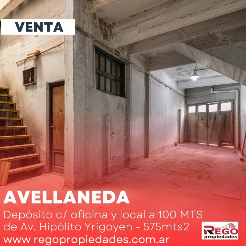 VENTA: Deposito c/oficina y Local -De la Serna al 100- Zona estrategica a 100mts de Av Hipolito Yrigoyen 